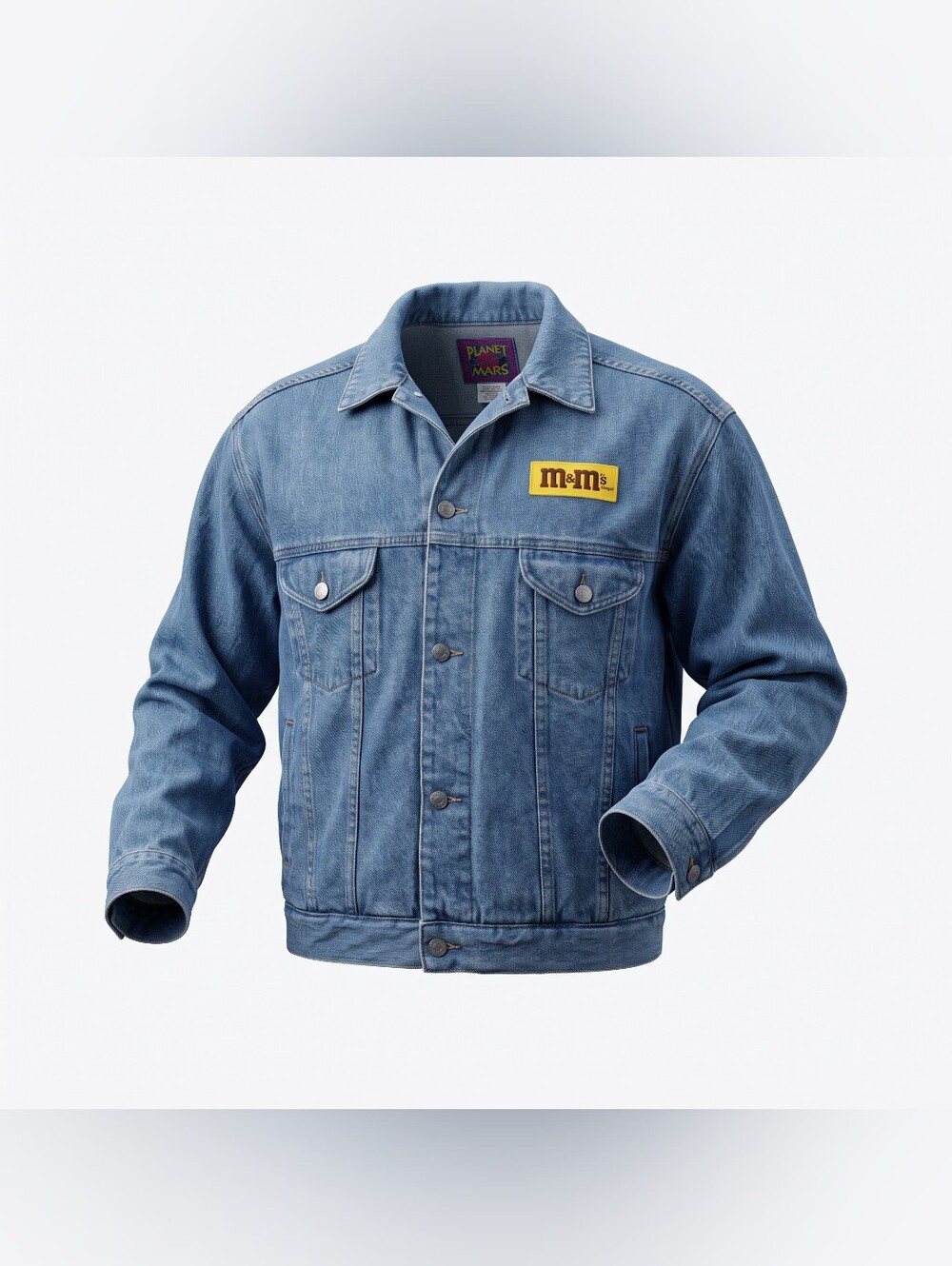 Vintage 1990s Planet Mars "M&M" Candy Denim Trucket Jacket